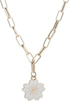 Elegant White Sakura Paperclip Necklace
