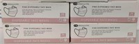 4 BOXES 50CT PINK 3 PLY MASKS