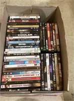 Box of DVDs includes titles such as Rudy, Ice,