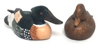 Carved Wood Ducks Lot of 2