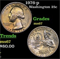 1976-p Washington Quarter 25c Grades GEM++ Unc
