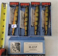 4 Perch  Rapala Fishing Lures H-13 P-new in pkgs.