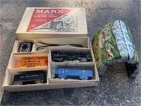 Box of Collectors Trains and Metal/Tin Tunnel