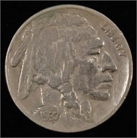 1937-D 3 LEGS BUFFALO NICKEL VF