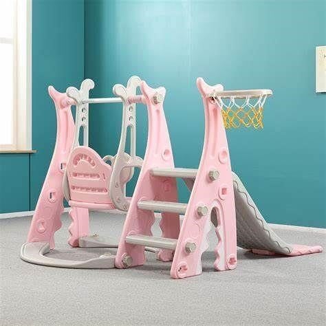 Pink Slide and Swing Set for Toddlers