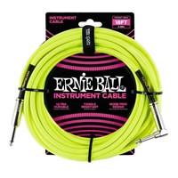 black Ernie Ball Instrument Cable Neon Yellow 18