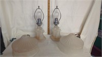 Pair of Vintage Dutch football Glass lamp with