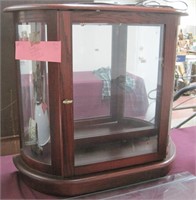 curved glass table top display cabinet