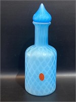 Murano Venetian Blue Cased Satin Glass Vase