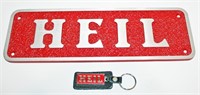 Heil Aluminum Sign/Plaque 13.5" L x 4.5" H, Key