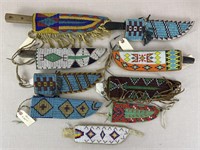 Assortment of Beaded Native American Knife Sheaths