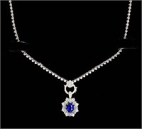 3ct Cornflower Blue Sapphire Pendant 18K Gold