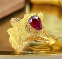 Myanmar Natural Ruby Ring 18K Gold