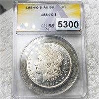 1884-O Morgan Silver Dollar ANACS - AU 58 PL