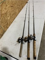 3 Zebco Fishing Rod & Reels