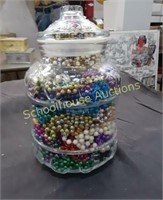 10 inch Glass Jar Full of Party Knecklaces