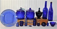 Vintage Blue Colbalt Glassware- Canisters, Decor