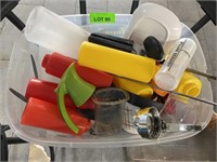 TOTE LOT: Squeeze Bottles, Can Openers, Etc.