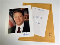 Autographed Al Gore 8 x 10 Photo & Note