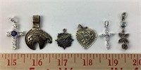 (6) sterling pendants 15 grams