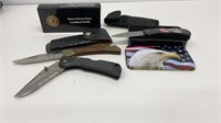 (3) folding knives, condition as shown
