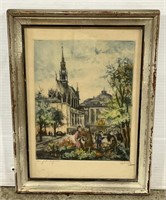 (RK) Paris Le Bailly Watercolor Painting 9 1/2” x