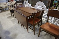 Bassett Mid Century drop leaf table 4 chairs &