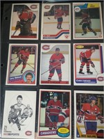 SHEET OF 1980S MONTREAL CANADIENS CARDS