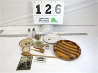 Lot of Vintage Items - Wooden Bowl, Wooden Pipe,