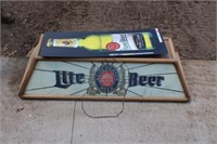 Miller Lite pool light & beer sign