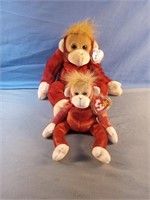 TY beanie Buddy and beanie Baby monkeys