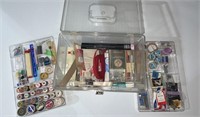 CLEAR PLASTIC SEWING NOTION BOX
