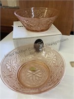 2 paint tiara glass bowls