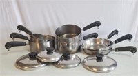 Lot Revere Ware Stainless Copper Clad Pans