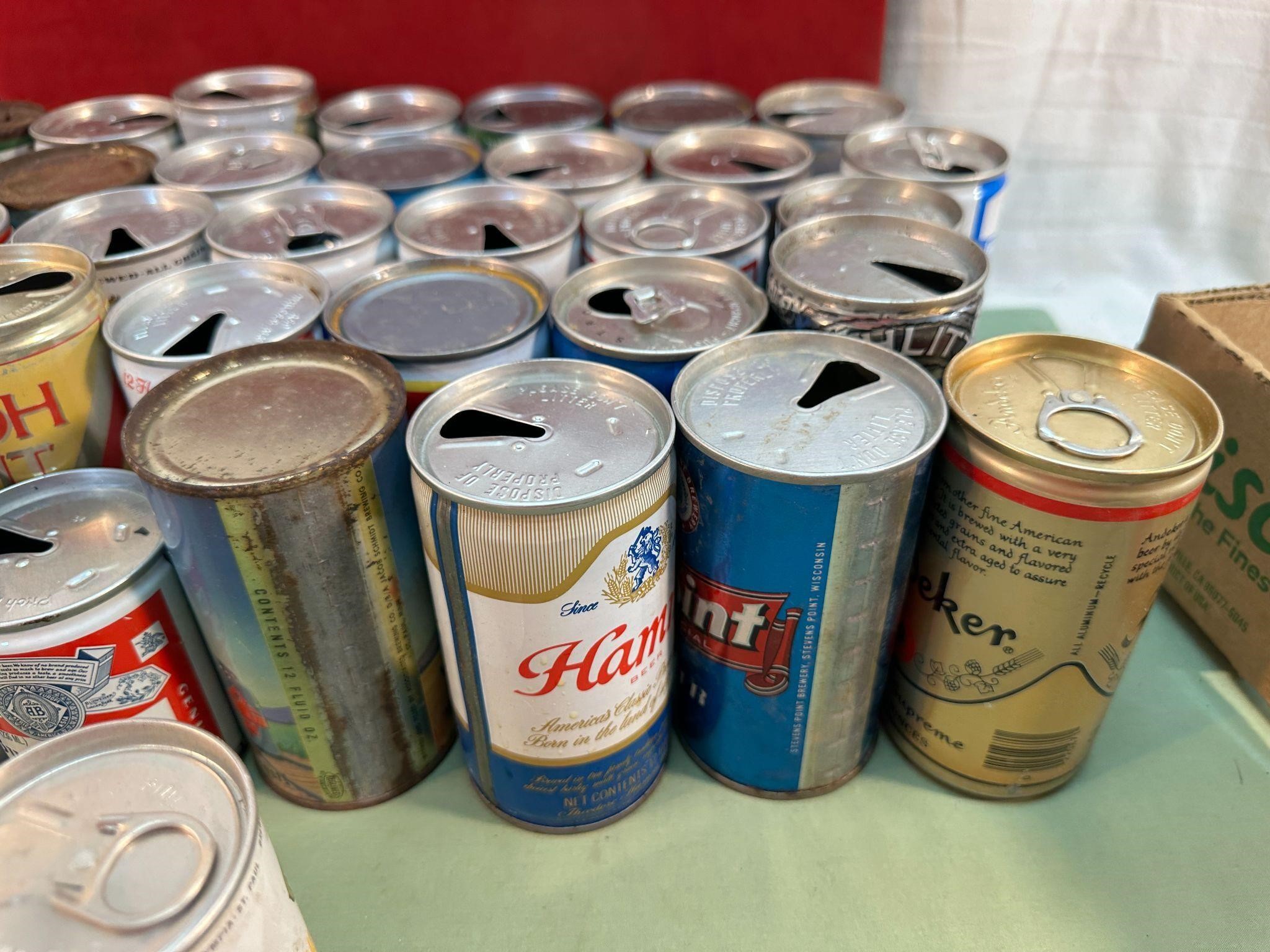 FLAT OF VINTAGE BEER CANS