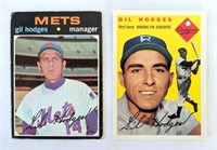 2 Topps Gil Hodges Cards 1971 & 1954 Archives