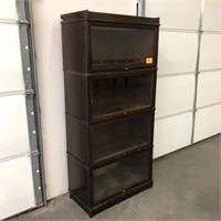 4-PC. VINTAGE LAWYER'S BOOKCASE, GLASS DOOR CABINE