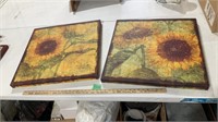 2 sunflower canvases