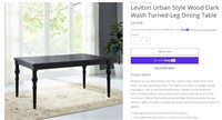 W5359 Leviton Wood Dark Turned-Leg Dining Table