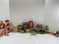 LARGE ASSORTMENT OF ADVERTISING TINS - FOOD,