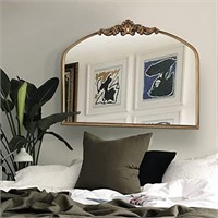 WAMIRRO Arched Mirror,Gold Traditional Vintage Orn