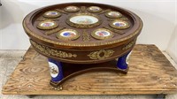 Vintage French style round table w/ormolu mounts