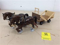 Clydesdales pulling wagon - NO SHIPPING