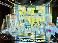 Glass storage jars containers etc