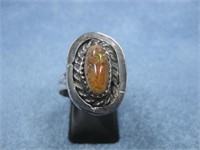 SS SW Hallmarked Mexican Fire Opal Ring