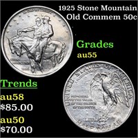 1925 Stone Mountain Old Commem 50c Grades Choice A