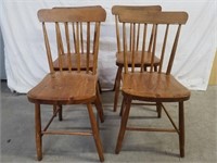 4 chaises Windsor en bois