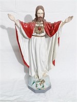 Statue de Jésus Sacré-Coeur en plâtre
