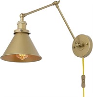 LNC Swing Arm Wall Sconce Lighting Adjustable Gold
