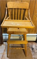 Vintage wood, highchair, fair condition